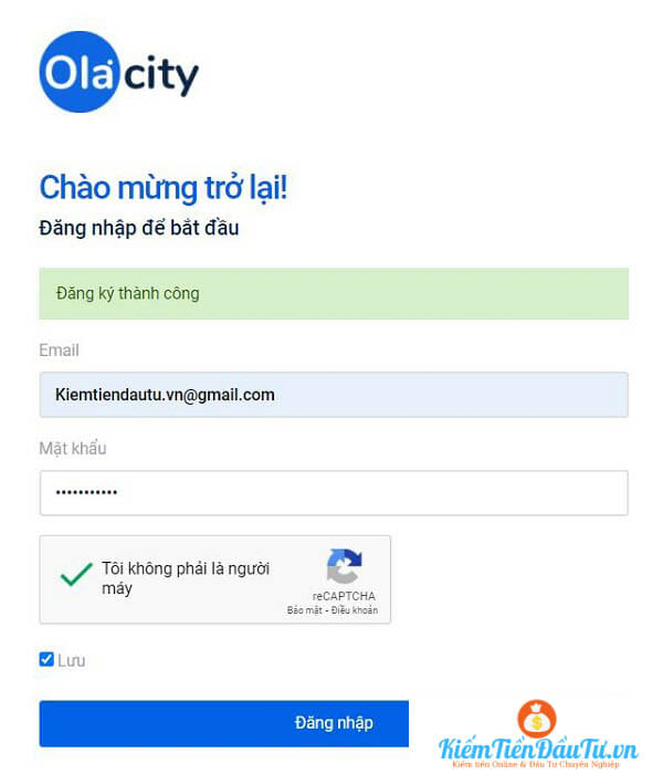 Đăng nhâp tài khoản Ola city