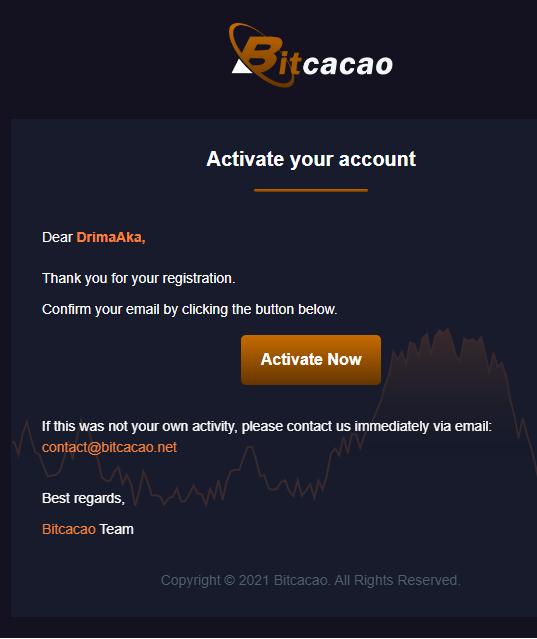Đăng ký tài khoản Bitcacao Bước 2